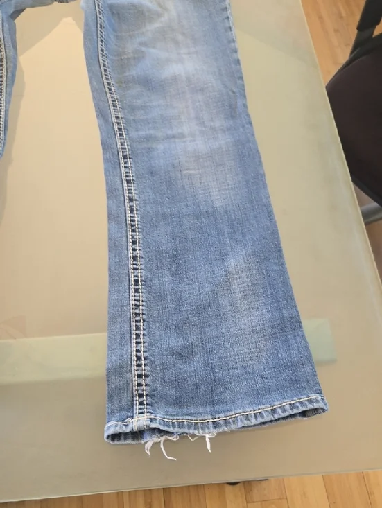 Rock & Roll Denim Light Blue Boot Cut Jeans with Embroidered Pockets - Picture 15 of 16